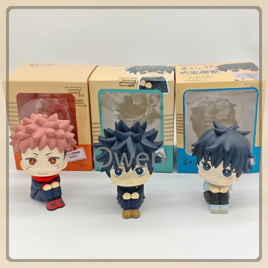 Cute Jujutsu Kaisen Anime Mini Fushiguro Megumi Figurine Itadori Yuji Action Figures PVC Q Version Collection Model Toys Gifts