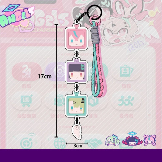 Game Zenless Zone Zero Angels of Delusion Sunna Aria Nangong Uha Cosplay Keychain Acrylic Keyring Key Chain Bag Accessory Prop